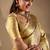 Gold silk blend woven design saree with blouse