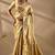 Gold silk blend woven design saree with blouse