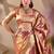 Multicolor silk blend woven design saree with blouse