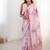 pink heavy chiffon mirror work saree