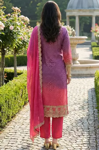 Women Ethnic Motifs Printed Regular Thread Work Kurta with Trousers & With Dupatta