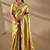 Gold silk blend woven design saree with blouse