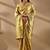 Gold silk blend woven design saree with blouse