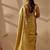 Gold silk blend woven design saree with blouse