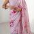 pink heavy chiffon mirror work saree
