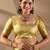 Gold silk blend woven design saree with blouse