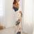 off white heavy chiffon mirror work saree