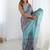 grey heavy chiffon mirror work saree