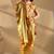 Gold silk blend woven design saree with blouse