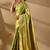 Lime silk blend woven design saree with blouse