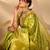 Lime silk blend woven design saree with blouse