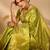 Lime silk blend woven design saree with blouse
