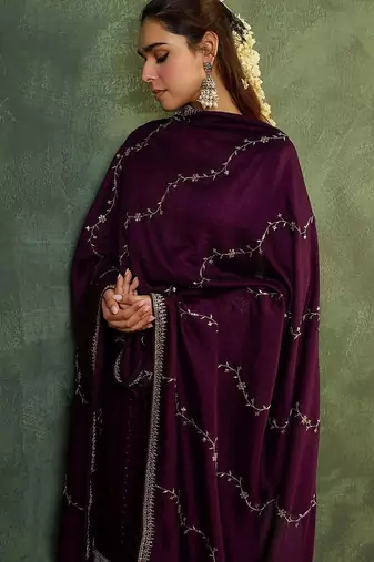 Women Ethnic Motifs Embroidered Regular Thread Work Kurta with Trousers & With Dupatta