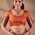 Orange silk blend woven design saree with blouse