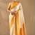Off white silk blend woven design saree with blouse