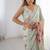 pastel heavy chiffon mirror work saree