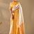 Off white silk blend woven design saree with blouse