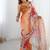 peach heavy chiffon mirror work saree