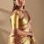 Gold silk blend woven design saree with blouse