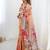 peach heavy chiffon mirror work saree