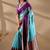 Multicolor silk blend woven design saree with blouse