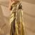 Gold silk blend woven design saree with blouse