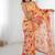 peach heavy chiffon mirror work saree