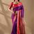 Purple silk blend woven design saree with blouse