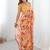 peach heavy chiffon mirror work saree