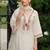 Floral Embroidered Thread Work V-Neck A-Line Kurta With Trousers & Dupatta