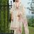 Floral Embroidered Thread Work V-Neck A-Line Kurta With Trousers & Dupatta