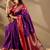 Purple silk blend woven design saree with blouse