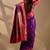 Purple silk blend woven design saree with blouse