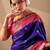 Blue silk blend woven design saree with blouse