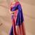 Blue silk blend woven design saree with blouse