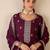 Floral Embroidered Sweetheart Neck Kurta With Sharara & Dupatta