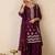 Floral Embroidered Sweetheart Neck Kurta With Sharara & Dupatta