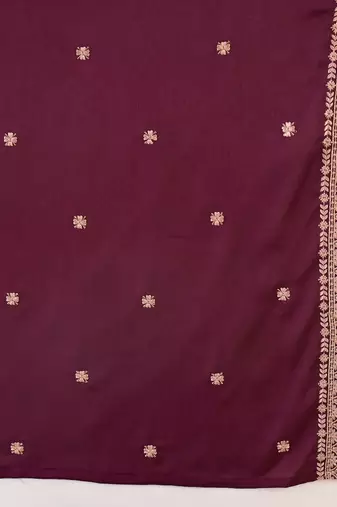 Floral Embroidered Sweetheart Neck Kurta With Sharara & Dupatta