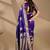 Purple silk blend woven design saree with blouse