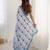 sky blue heavy chiffon mirror work saree