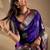 Purple silk blend woven design saree with blouse