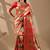 Red silk blend woven design saree with blouse
