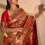 Red silk blend woven design saree with blouse