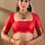 Red silk blend woven design saree with blouse