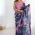 navy blue heavy chiffon mirror work saree