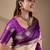 Cream silk blend woven design saree with blouse