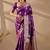 Purple silk blend woven design saree with blouse
