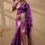 Purple silk blend woven design saree with blouse