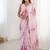 pink heavy chiffon mirror work saree
