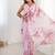 pink heavy chiffon mirror work saree